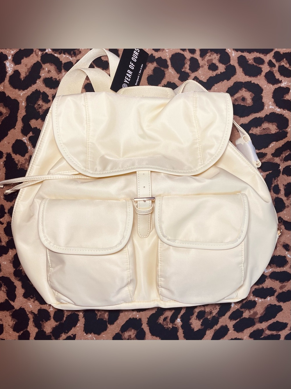 💛 Soft Butter Yellow Nylon Backpack NWT 💛 YOS X FFF BACKPACK - Picture 6 of 8